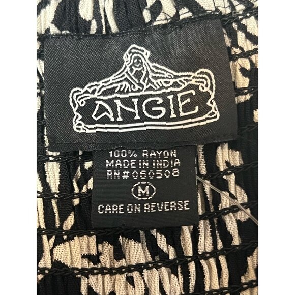 Angie boho black & white floral sundress with patterned hem Juniors M NWT - Picture 10 of 10